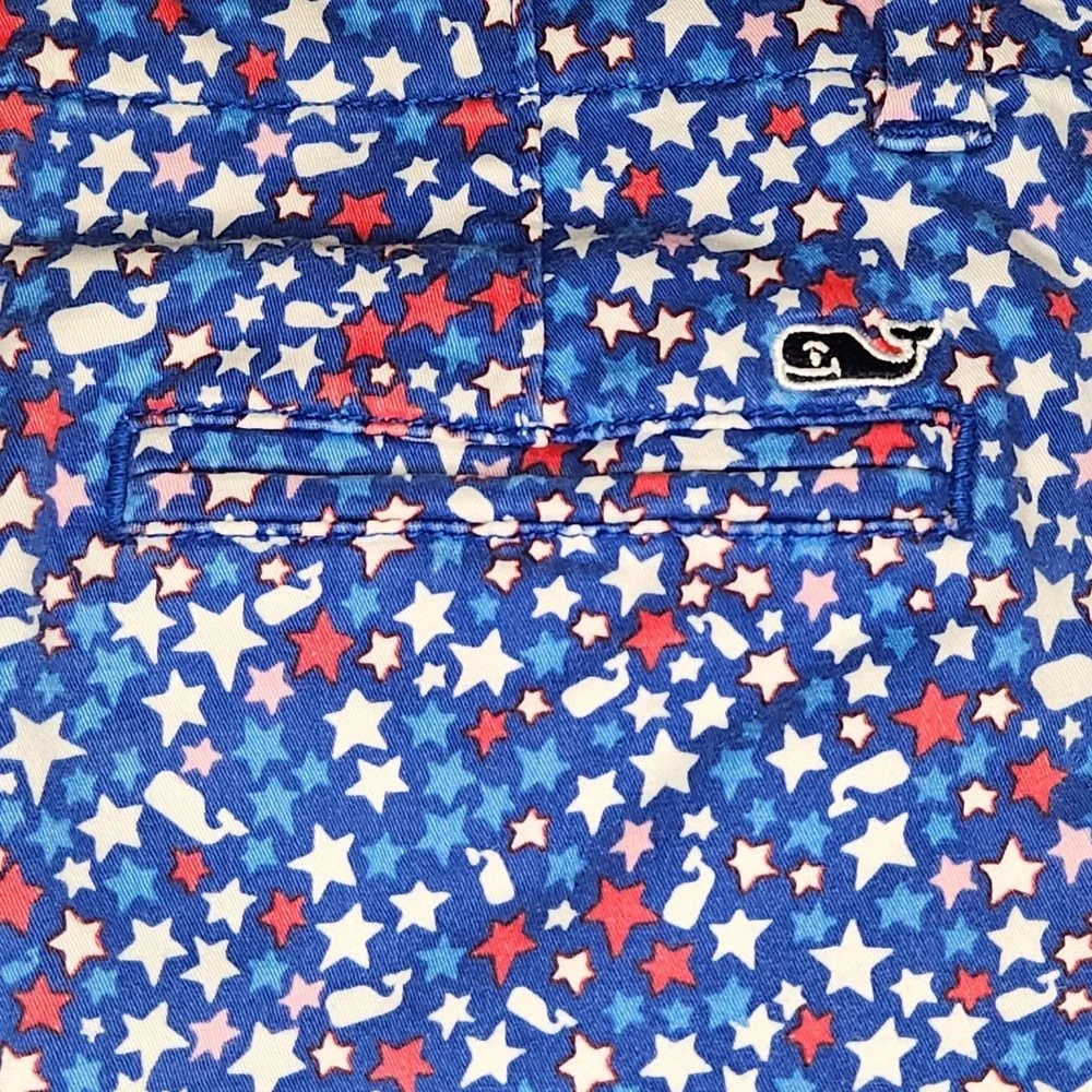VINEYARD VINE Shorts Girls 12 American Patriotic Red White Blue Stars Adjustable